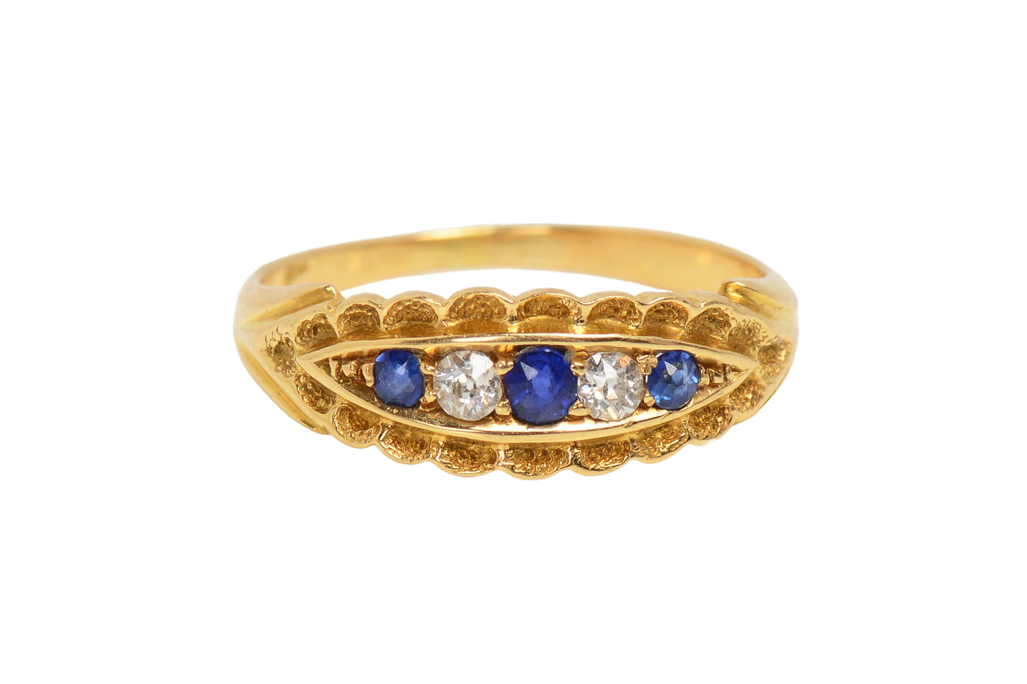 Antique Edwardian Sapphire Diamond Gold RIng