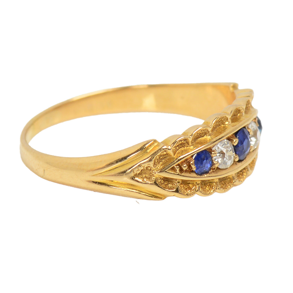 
                      
                        Antique Edwardian Sapphire Diamond Gold RIng
                      
                    