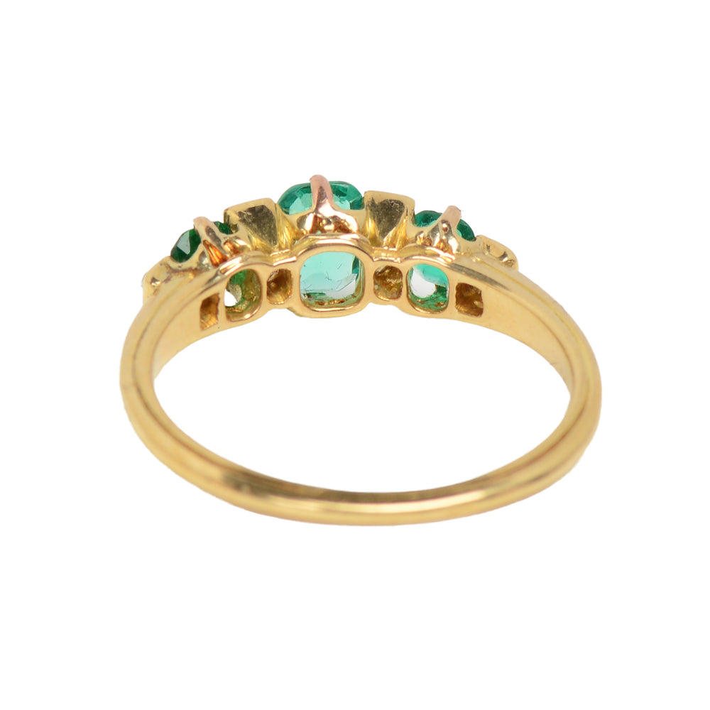 
                      
                        Edwardian Antique Three Emerald Diamond Ring
                      
                    