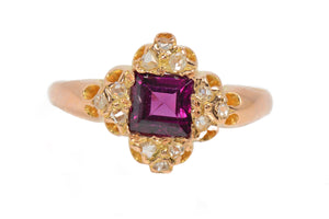 Rose Cut Garnet Victorian Ring