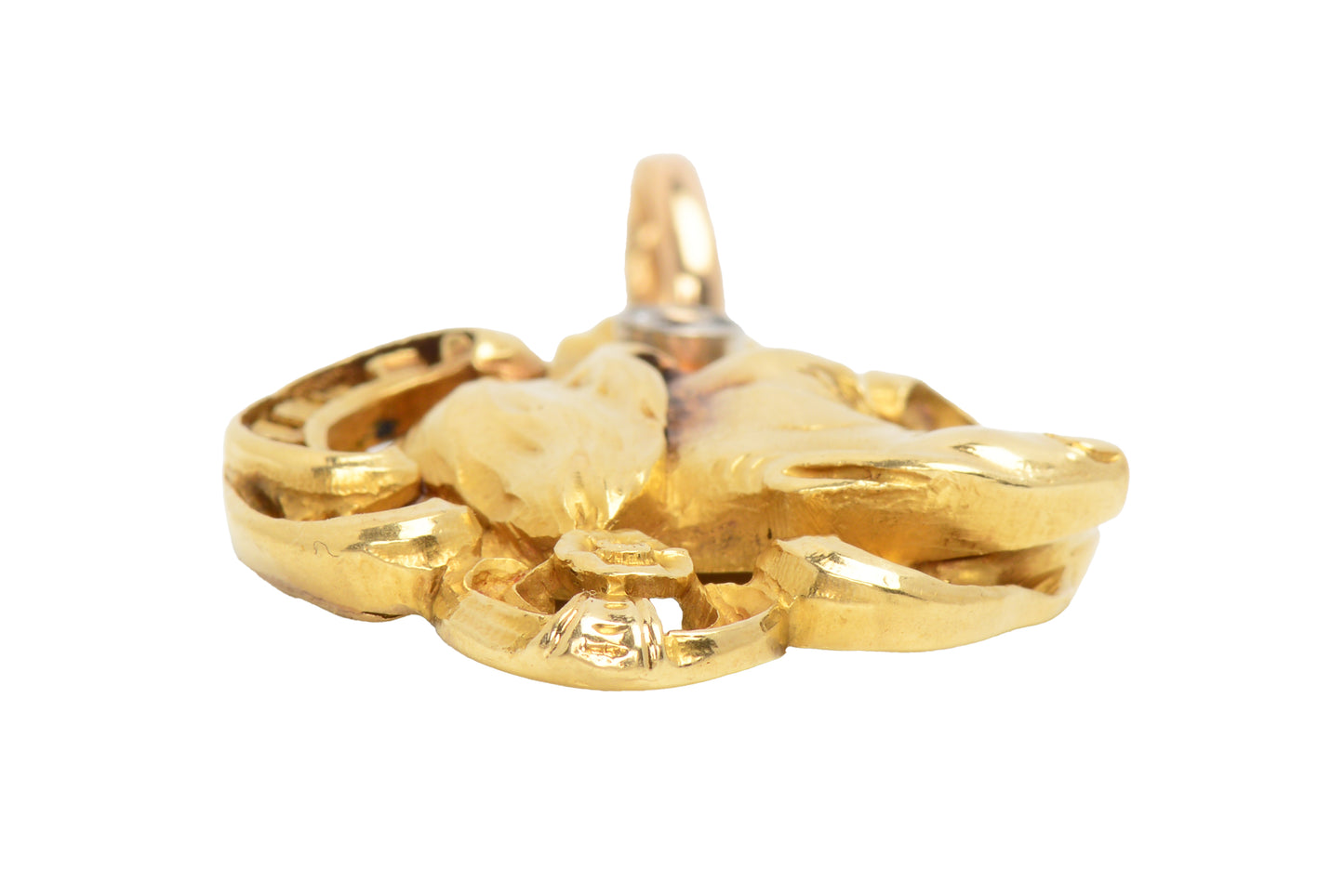 Superlative Diamond 18k Gold Spaniel Dog Pendant