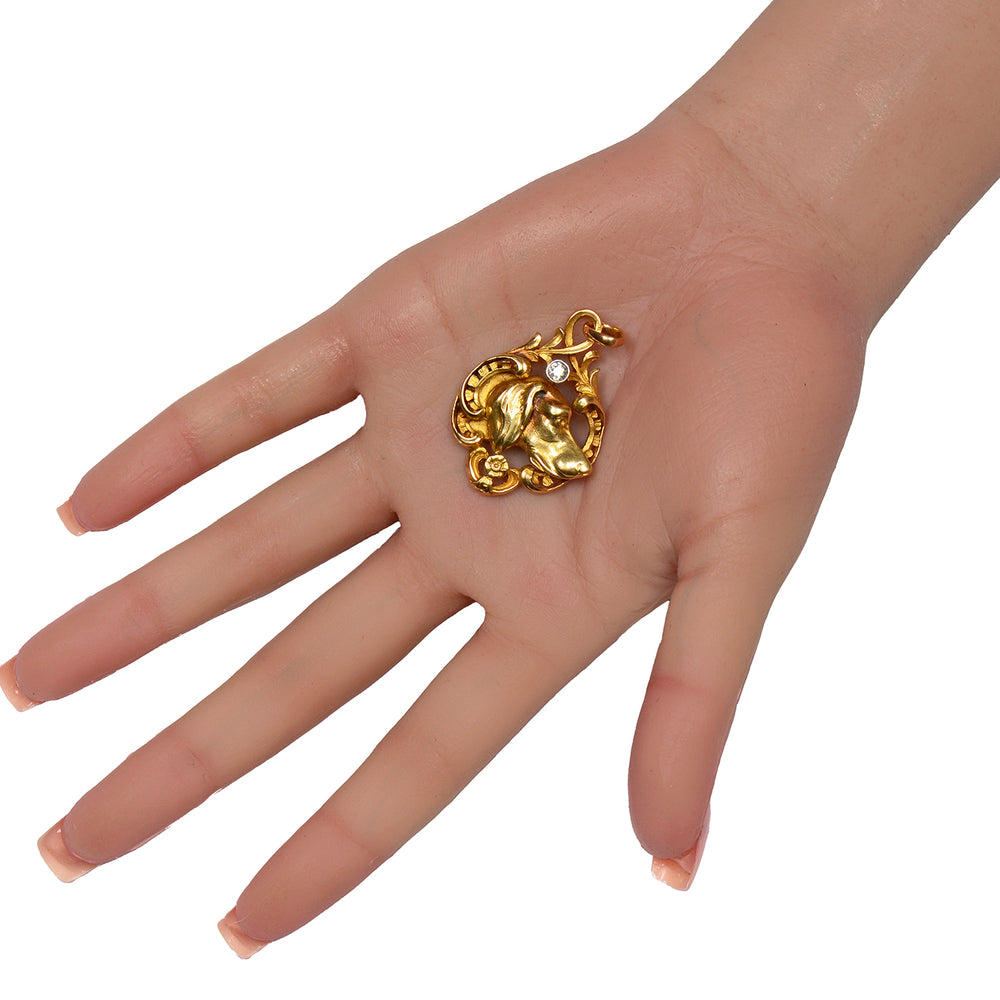 
                      
                        Superlative Diamond 18k Gold Spaniel Dog Pendant
                      
                    