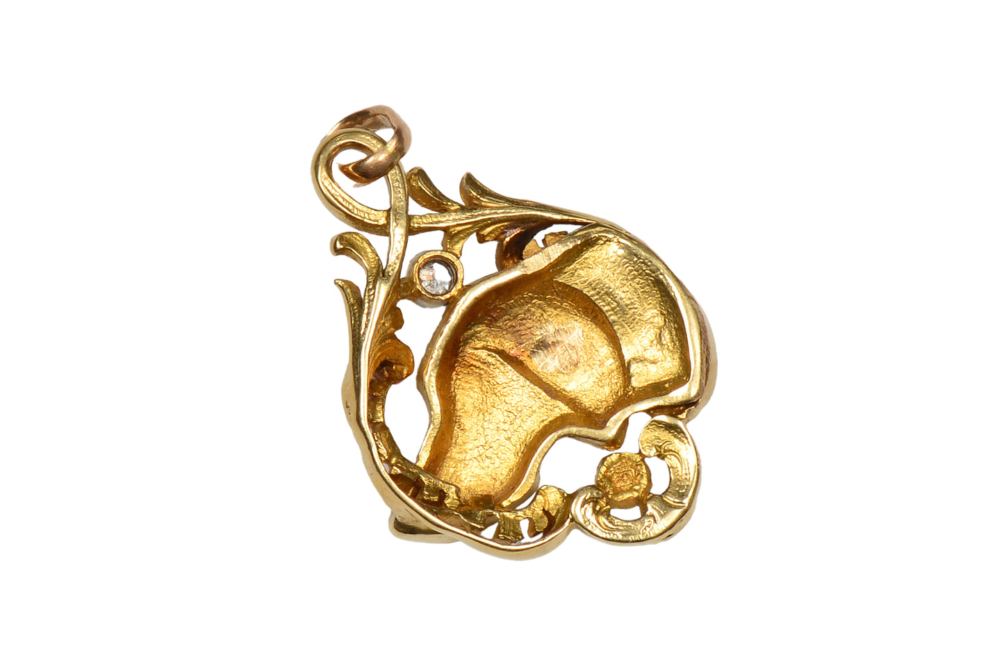 Superlative Diamond 18k Gold Spaniel Dog Pendant