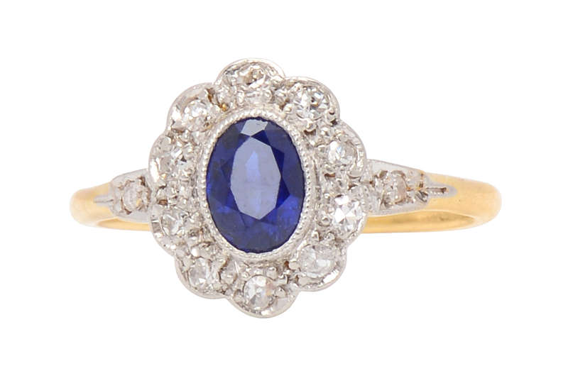A Christmas Gift from 1937 - Sapphire Diamond Ring