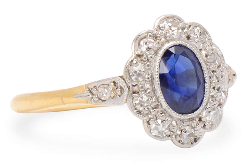 A Christmas Gift from 1937 - Sapphire Diamond Ring