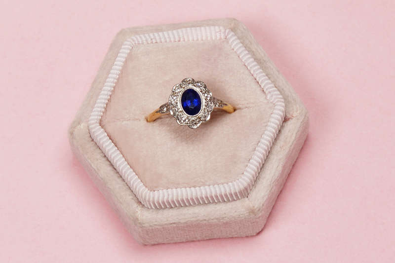 A Christmas Gift from 1937 - Sapphire Diamond Ring