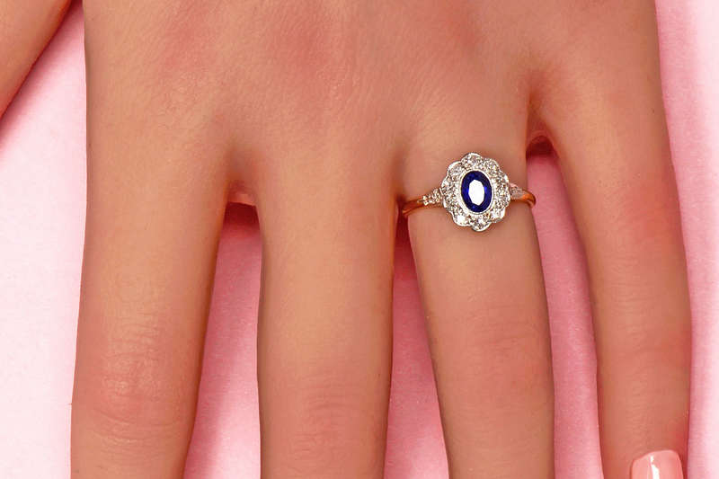 A Christmas Gift from 1937 - Sapphire Diamond Ring