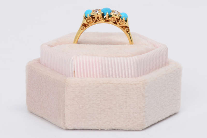 
                      
                        Turquoise Timeless - Antique Three Stone Ring
                      
                    