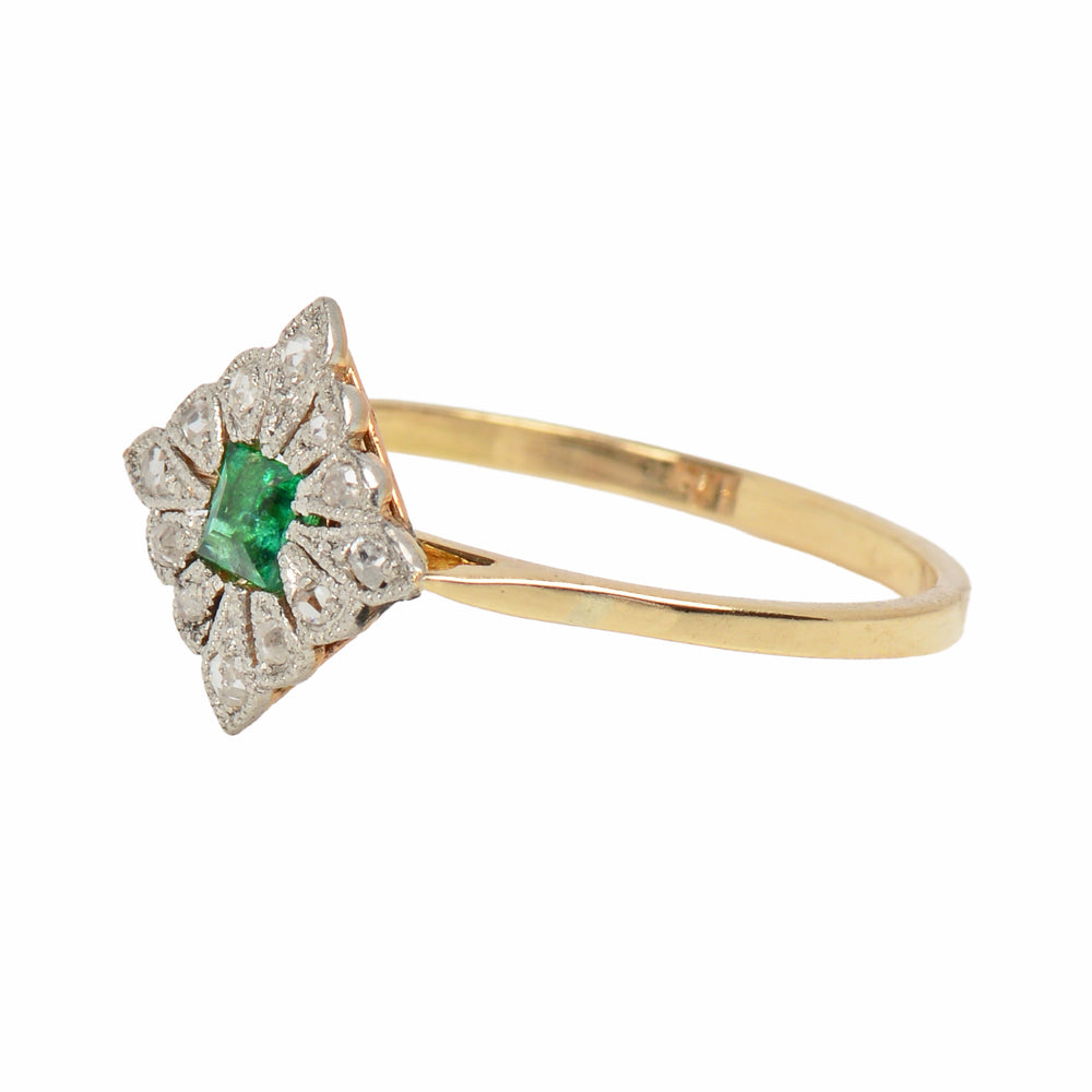 
                      
                        Good Things - Emerald Diamond Antique Ring
                      
                    