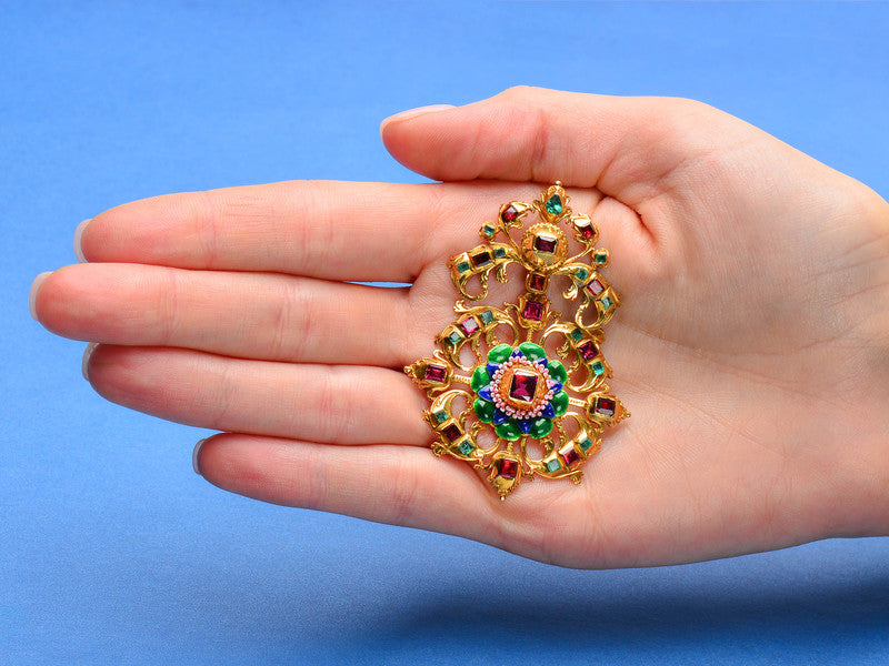 
                      
                        Georgian Grandeur - Emerald Garnet Pendant
                      
                    