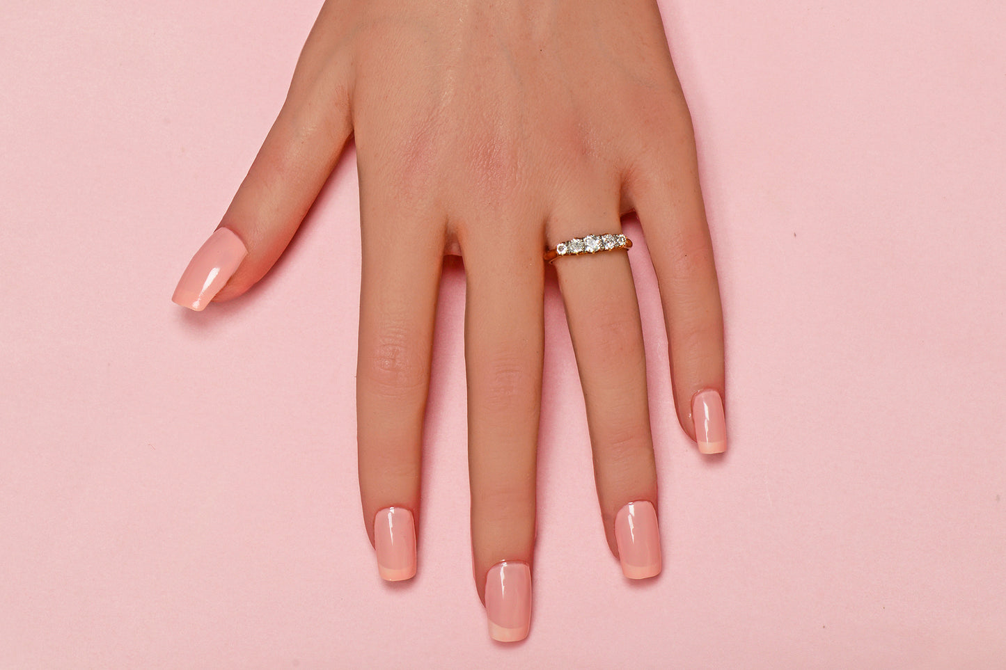 Five Old European Brilliant Cut Diamond Ring