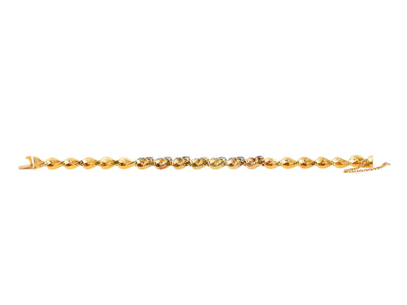 Antique French Sapphire Diamond 18k Bracelet