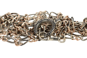 Victorian French Niello Long Guard Chain With Clasp
