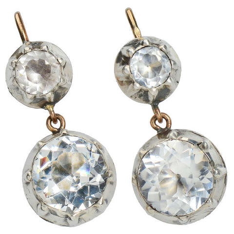 Antique Georgian Double Drop Paste Earrings