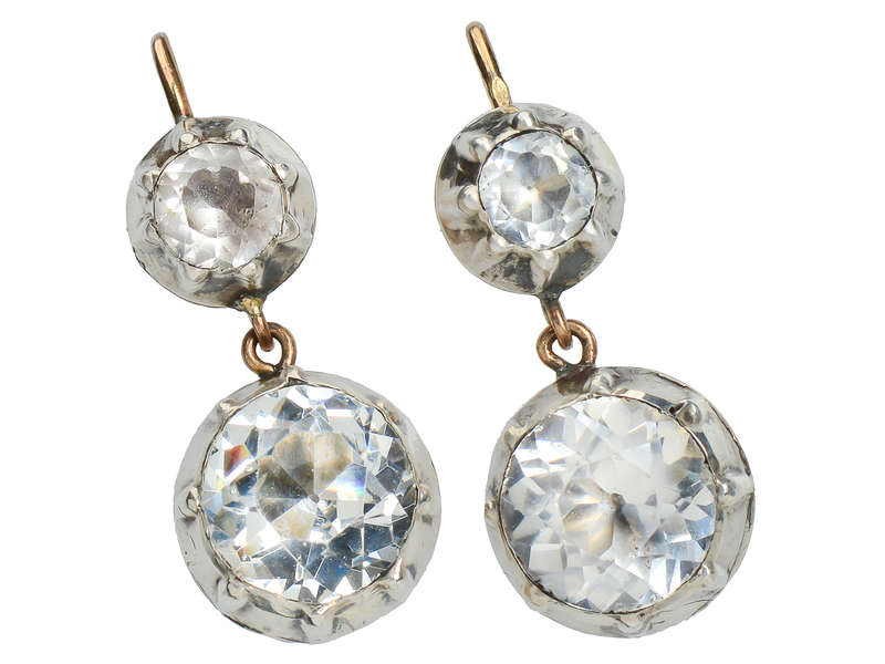 Antique Georgian Double Drop Paste Earrings