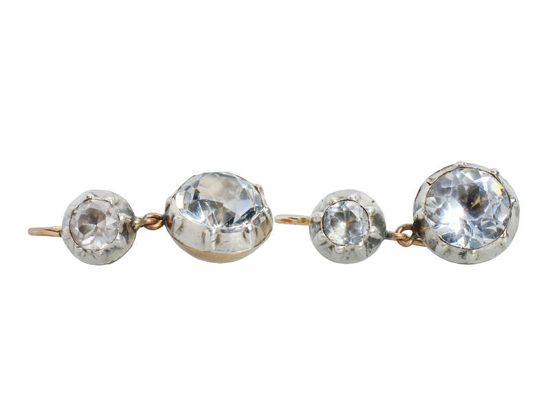 Antique Georgian Double Drop Paste Earrings
