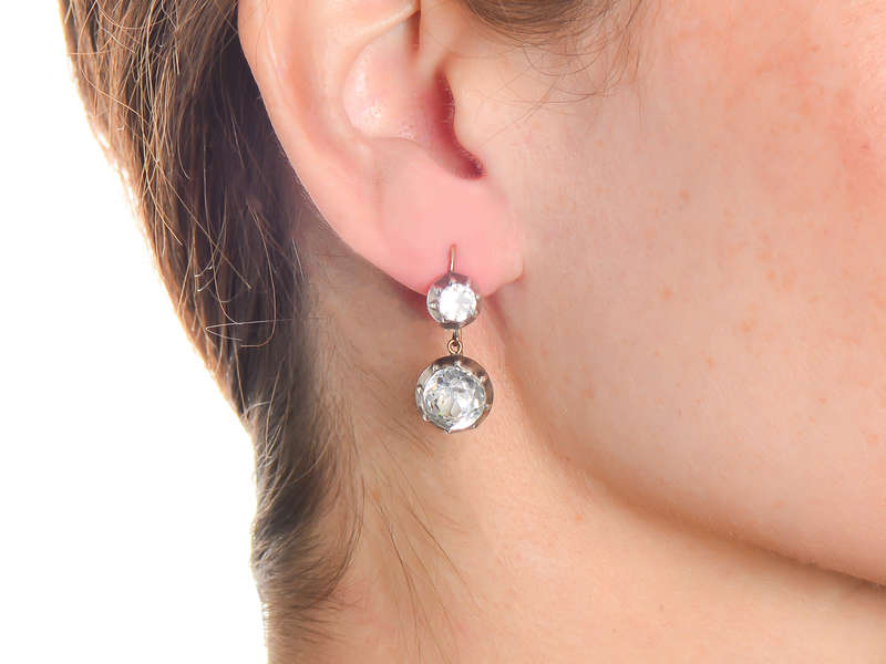 Antique Georgian Double Drop Paste Earrings