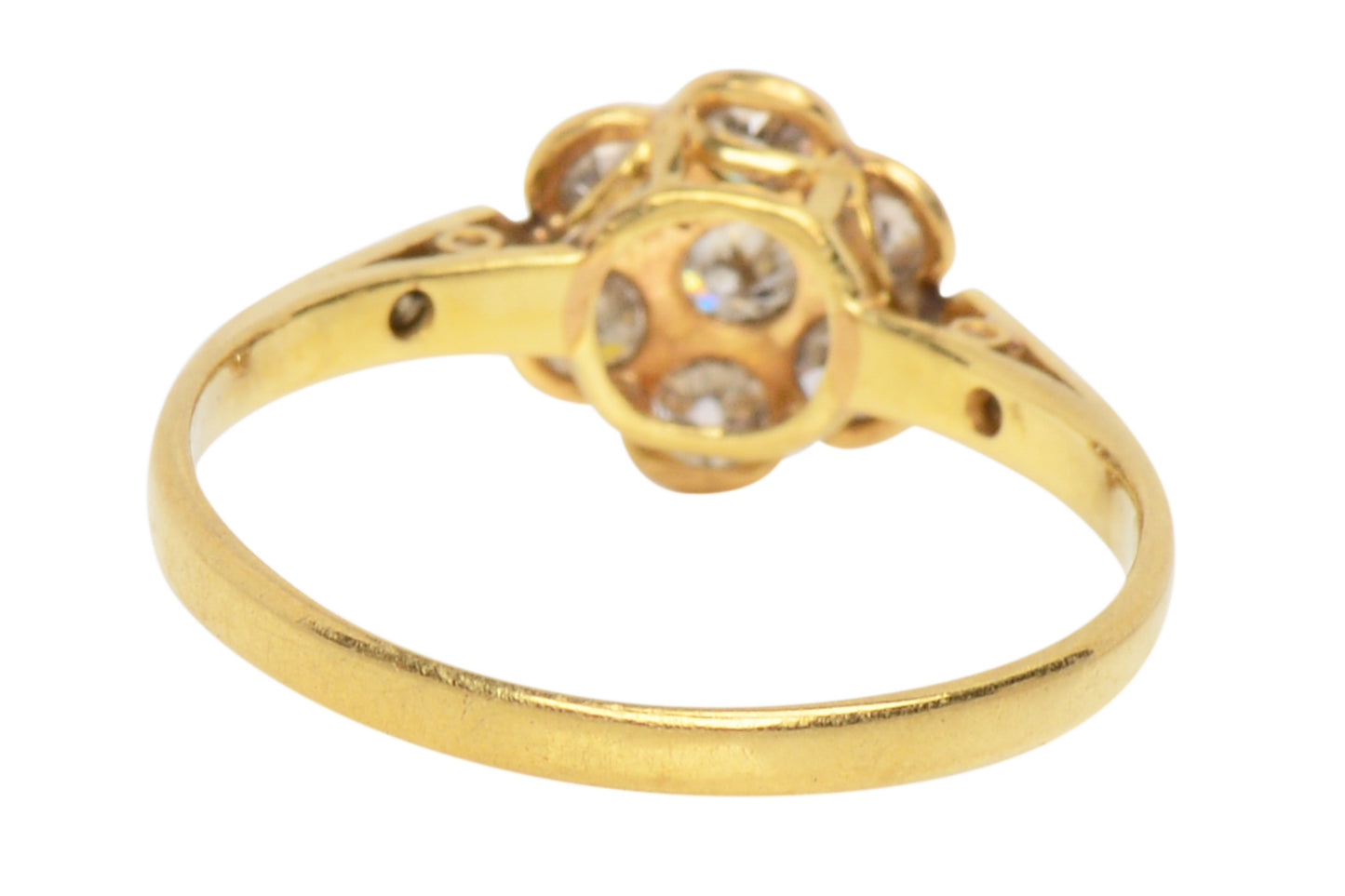 Antique Flower Motif Diamond Engagement Ring