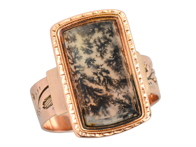 Antique Moss Agate Victorian Ring