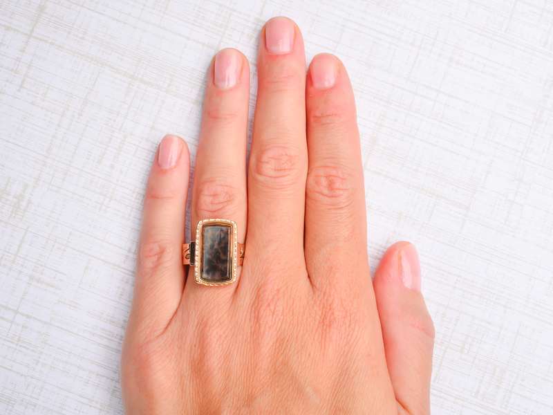 Antique Moss Agate Victorian Ring