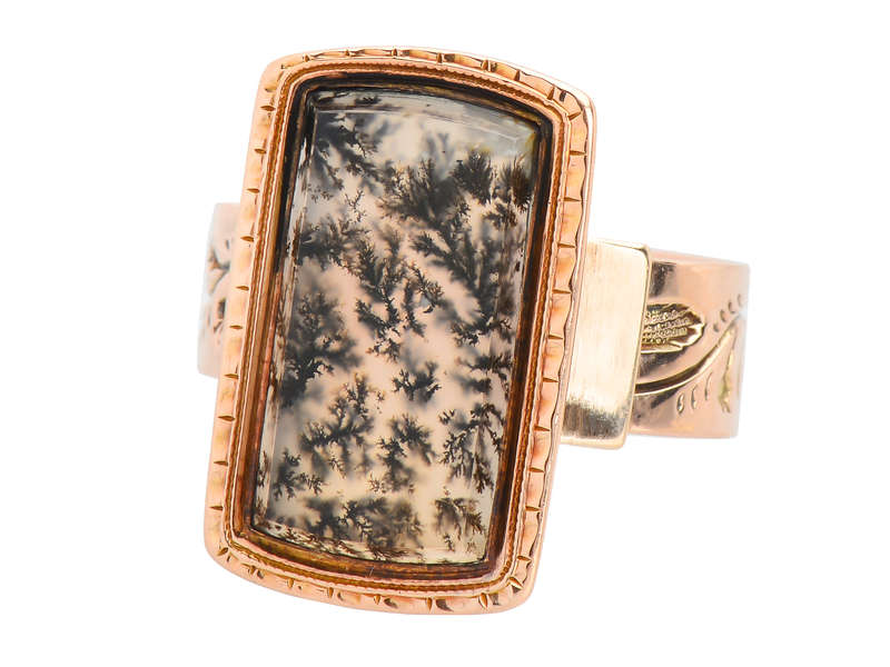 Antique Moss Agate Victorian Ring