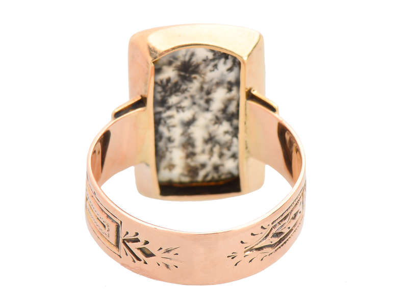 Antique Moss Agate Victorian Ring