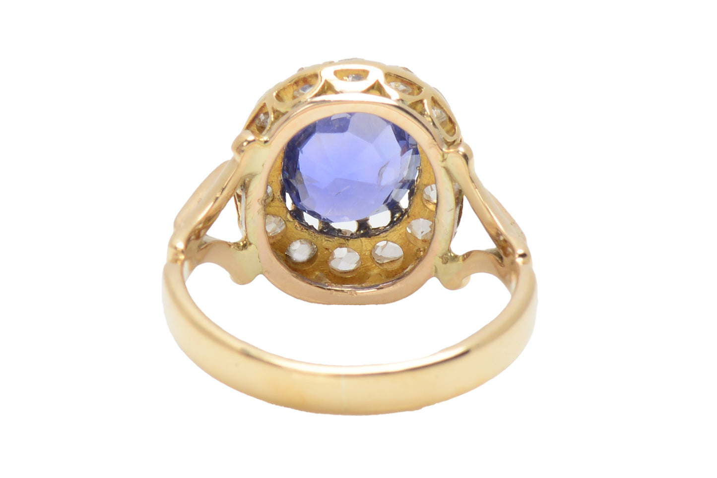 Victorian No Heat Color Shift Sapphire Diamond Ring