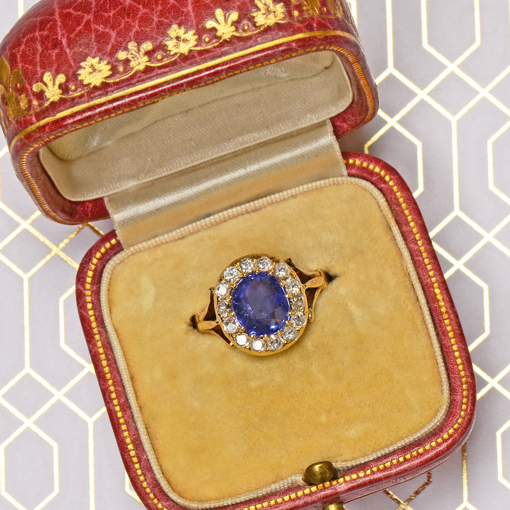 
                      
                        Victorian No Heat Color Shift Sapphire Diamond Ring
                      
                    