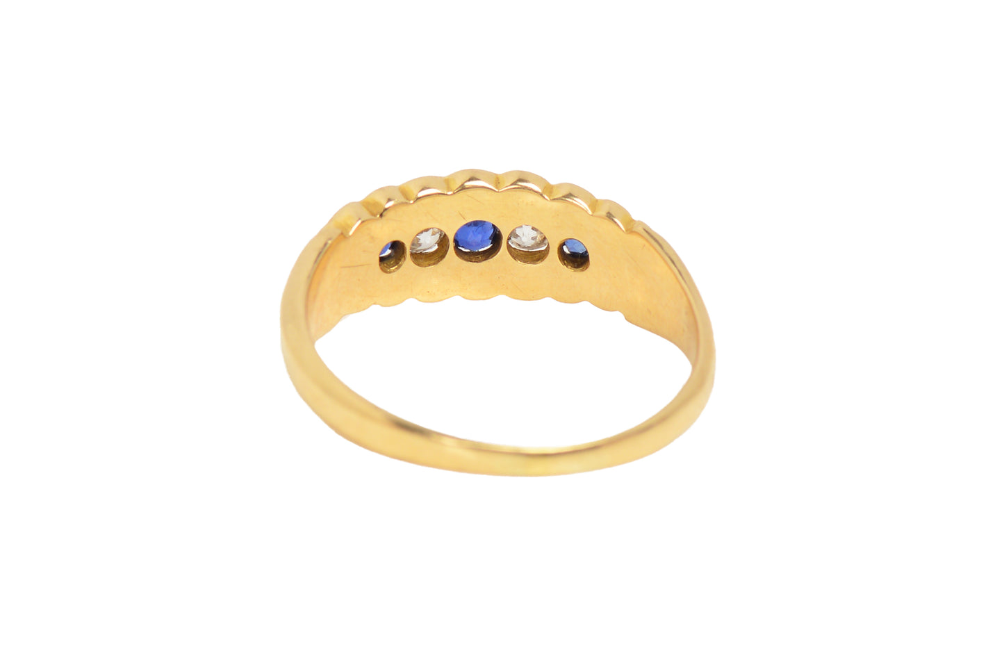 Antique Edwardian Sapphire Diamond Gold RIng