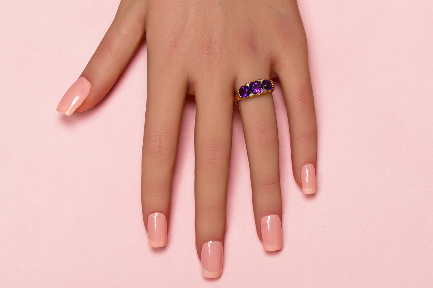Depth of Feeling - Three Amethyst Antique Ring