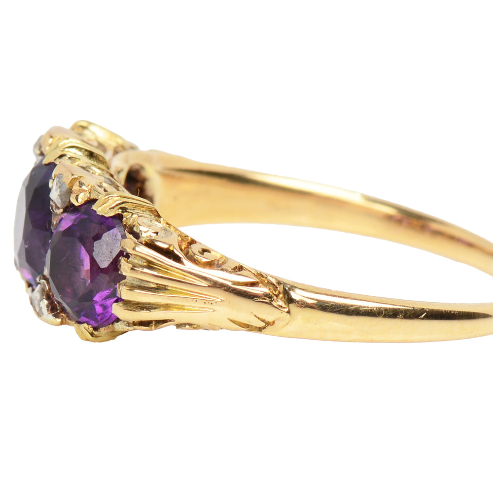 
                      
                        Depth of Feeling - Three Amethyst Antique Ring
                      
                    