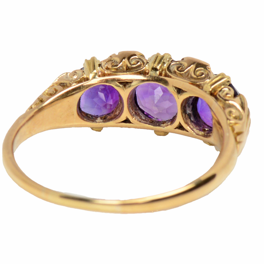 
                      
                        Depth of Feeling - Three Amethyst Antique Ring
                      
                    
