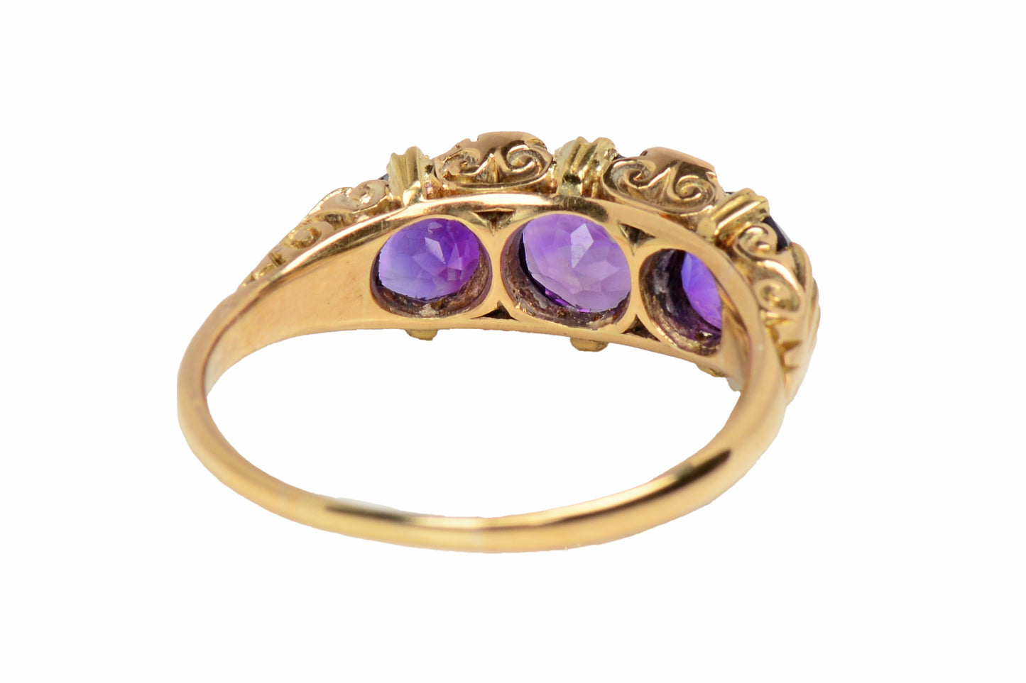 Depth of Feeling - Three Amethyst Antique Ring