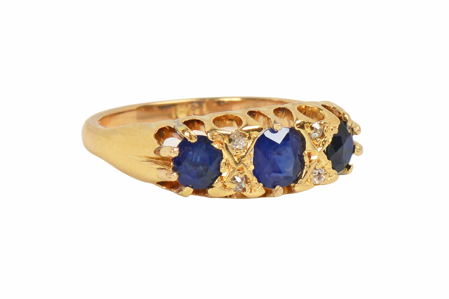 Preservation - Three Sapphire Diamond 18k Ring