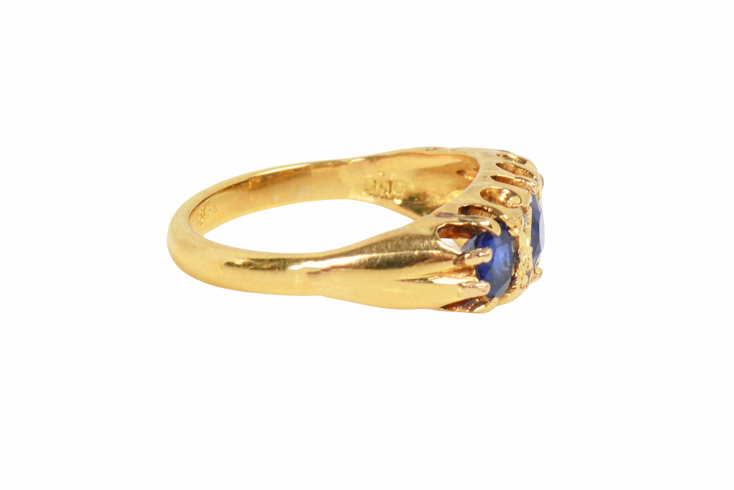 Preservation - Three Sapphire Diamond 18k Ring