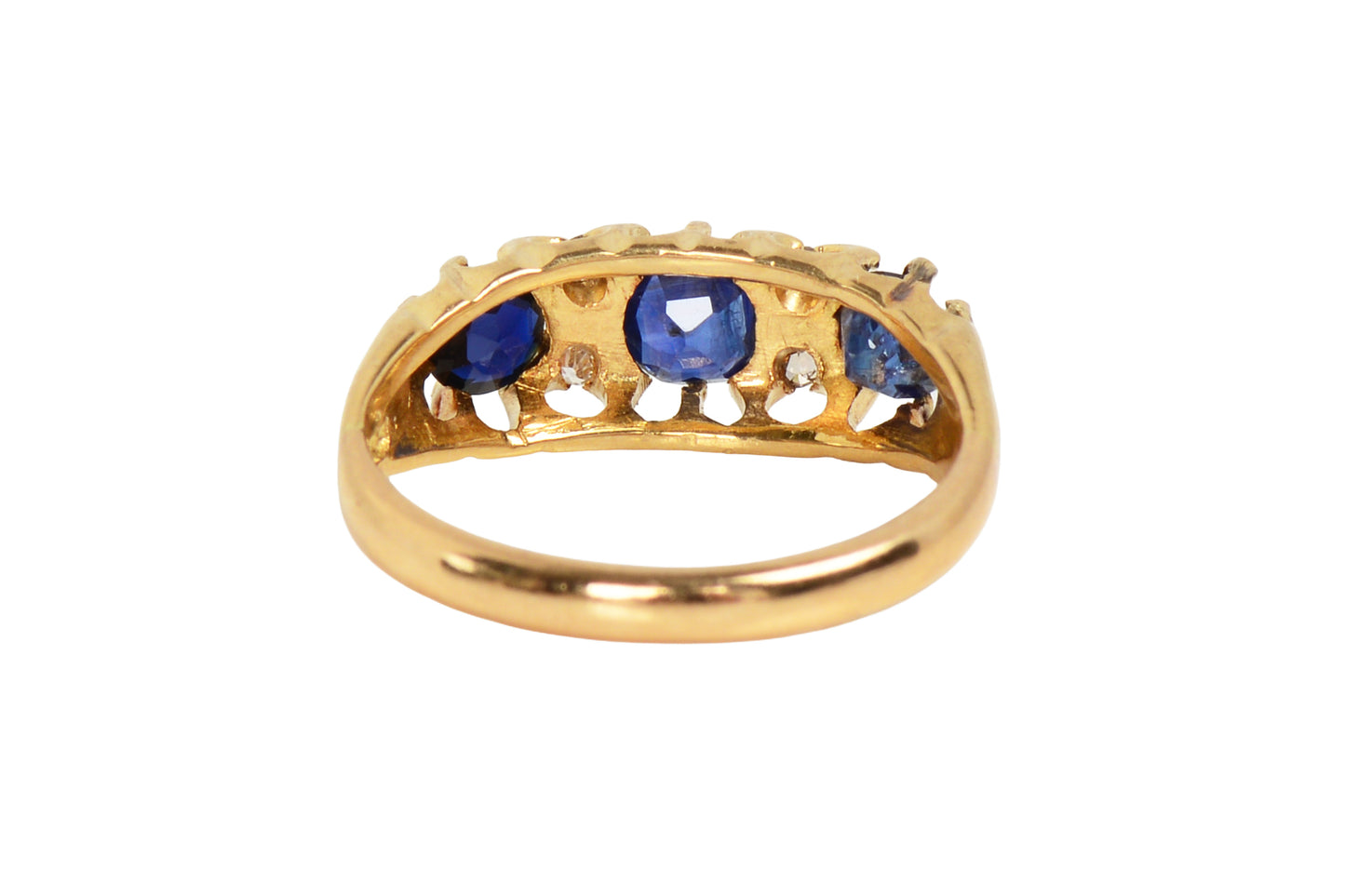 Preservation - Three Sapphire Diamond 18k Ring