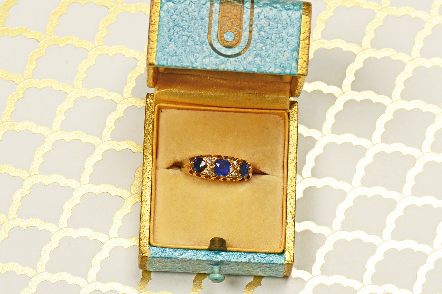 Preservation - Three Sapphire Diamond 18k Ring