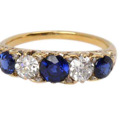 Trip the Light - Antique Diamond Sapphire Ring