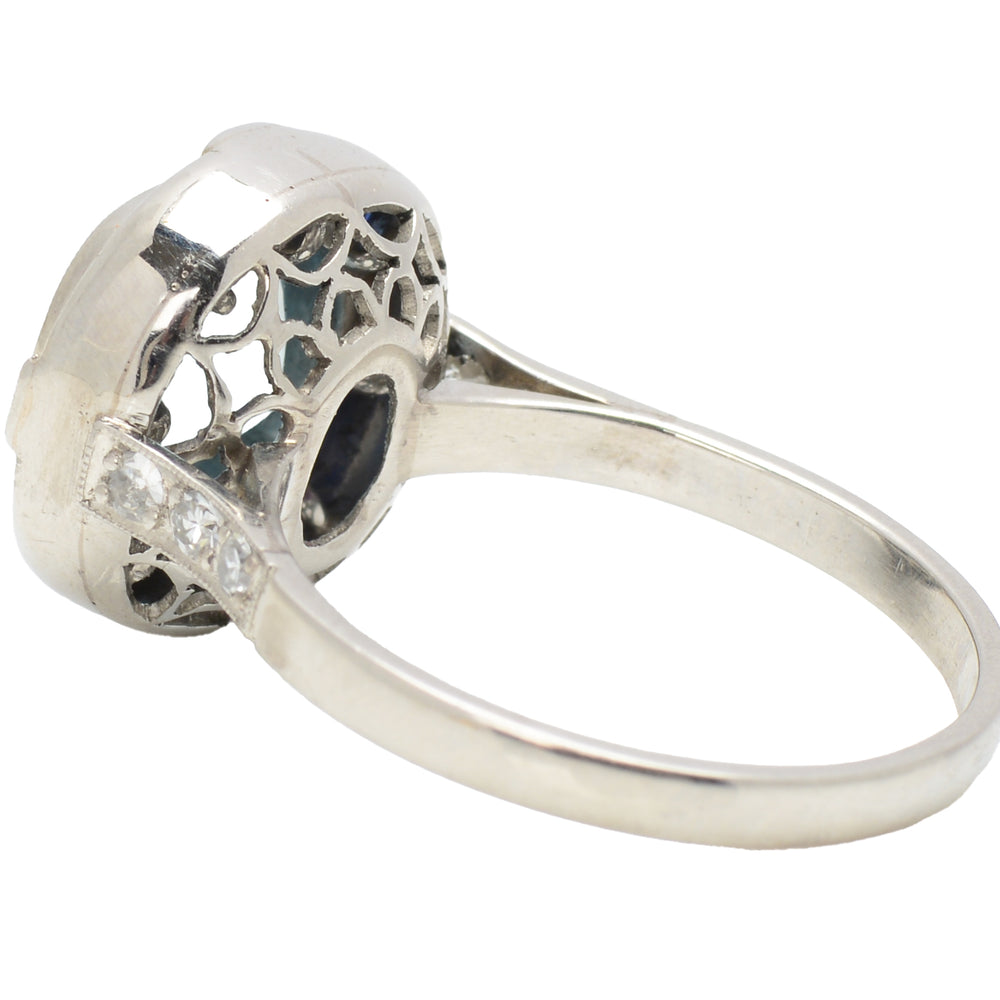 
                      
                        Aquamarine Sapphire Diamond Ring
                      
                    