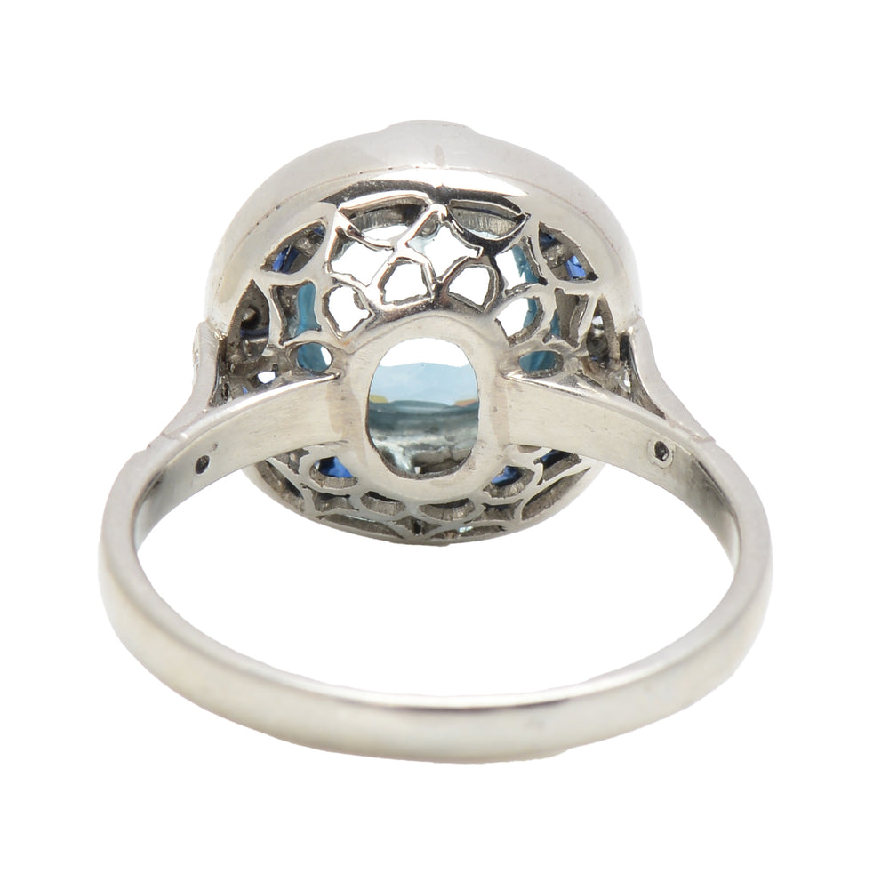 
                      
                        Aquamarine Sapphire Diamond Ring
                      
                    
