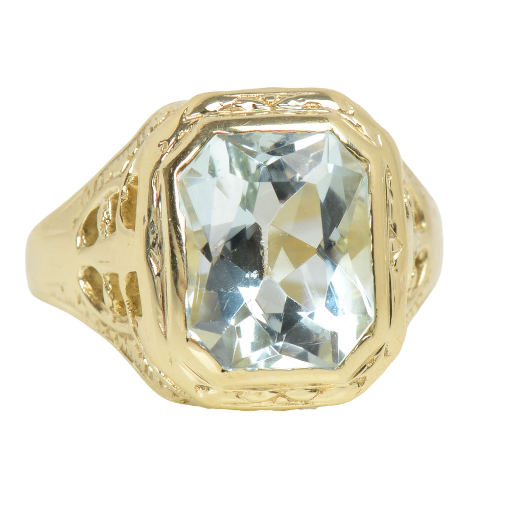 
                      
                        Serenity - Vintage Aquamarine Gold Ring
                      
                    