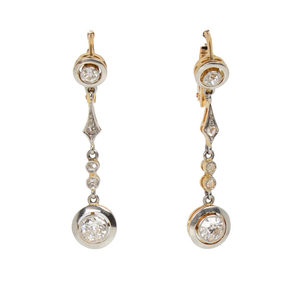 Art Deco Diamond Dangle Earrings