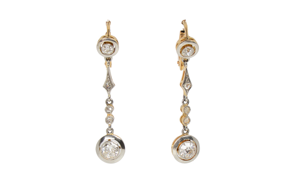 Art Deco Diamond Dangle Earrings