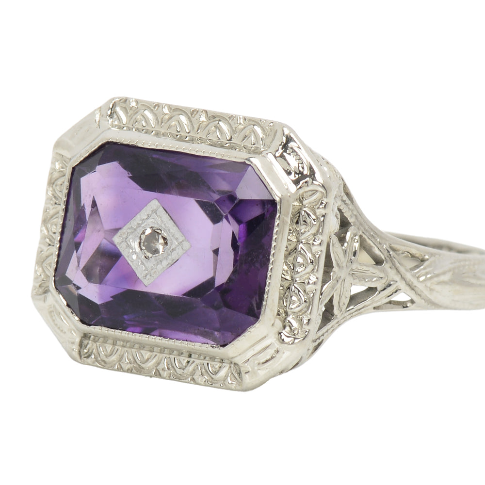 
                      
                        Noteable Vintage Art Deco Amethyst Filigree Ring
                      
                    