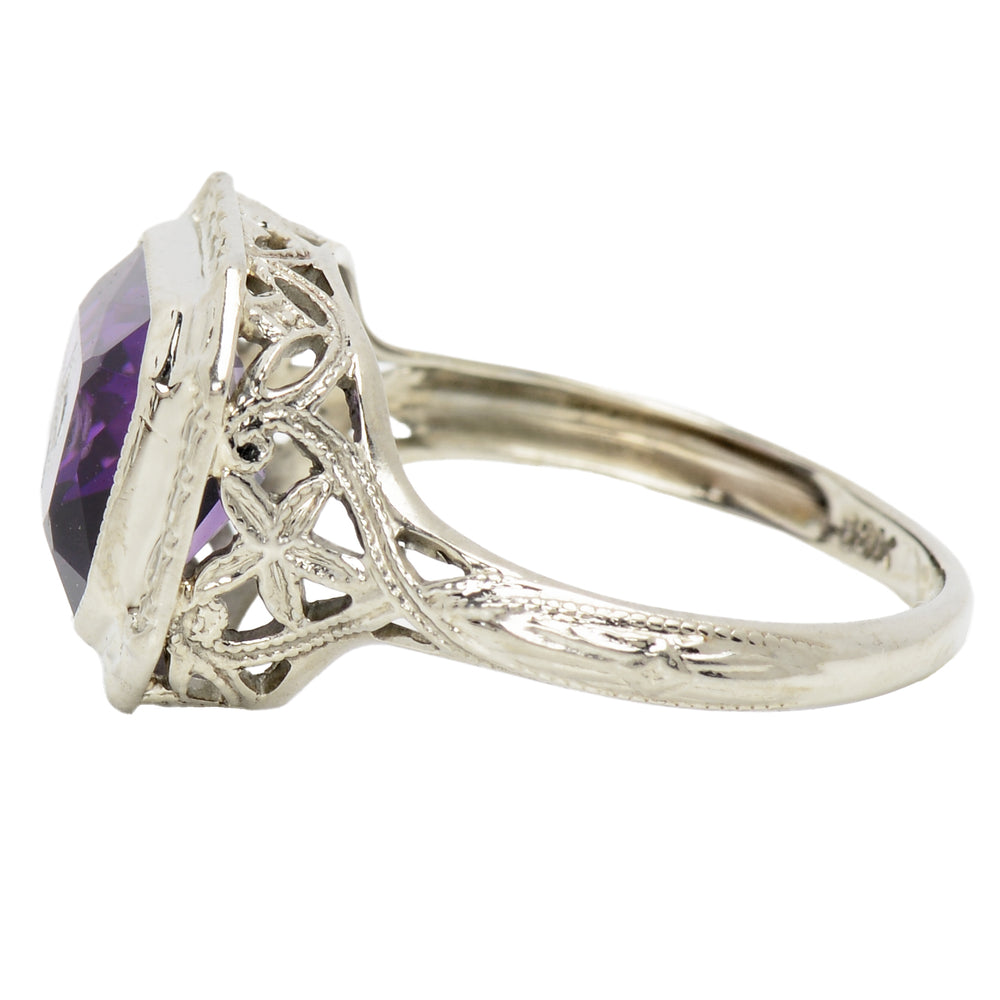 
                      
                        Noteable Vintage Art Deco Amethyst Filigree Ring
                      
                    