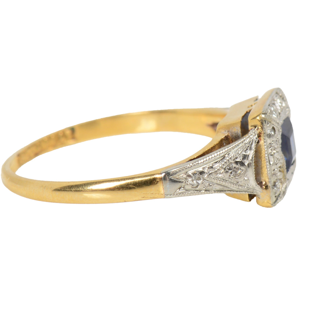 
                      
                        Art Deco Geometry in a Sapphire Diamond Ring
                      
                    