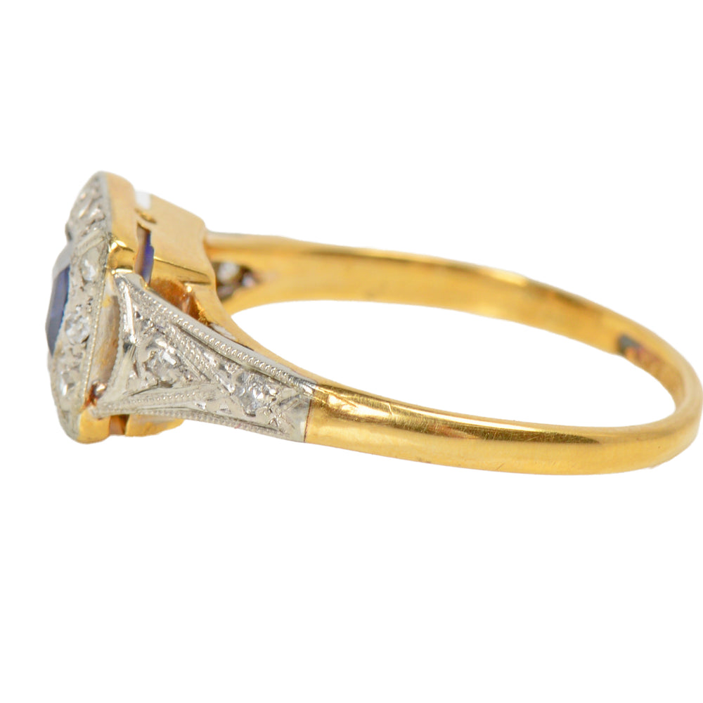 
                      
                        Art Deco Geometry in a Sapphire Diamond Ring
                      
                    
