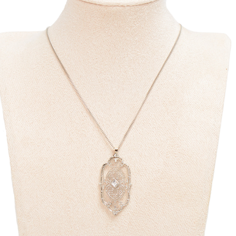 Tracery - Art Deco Filigree Diamond Pendant