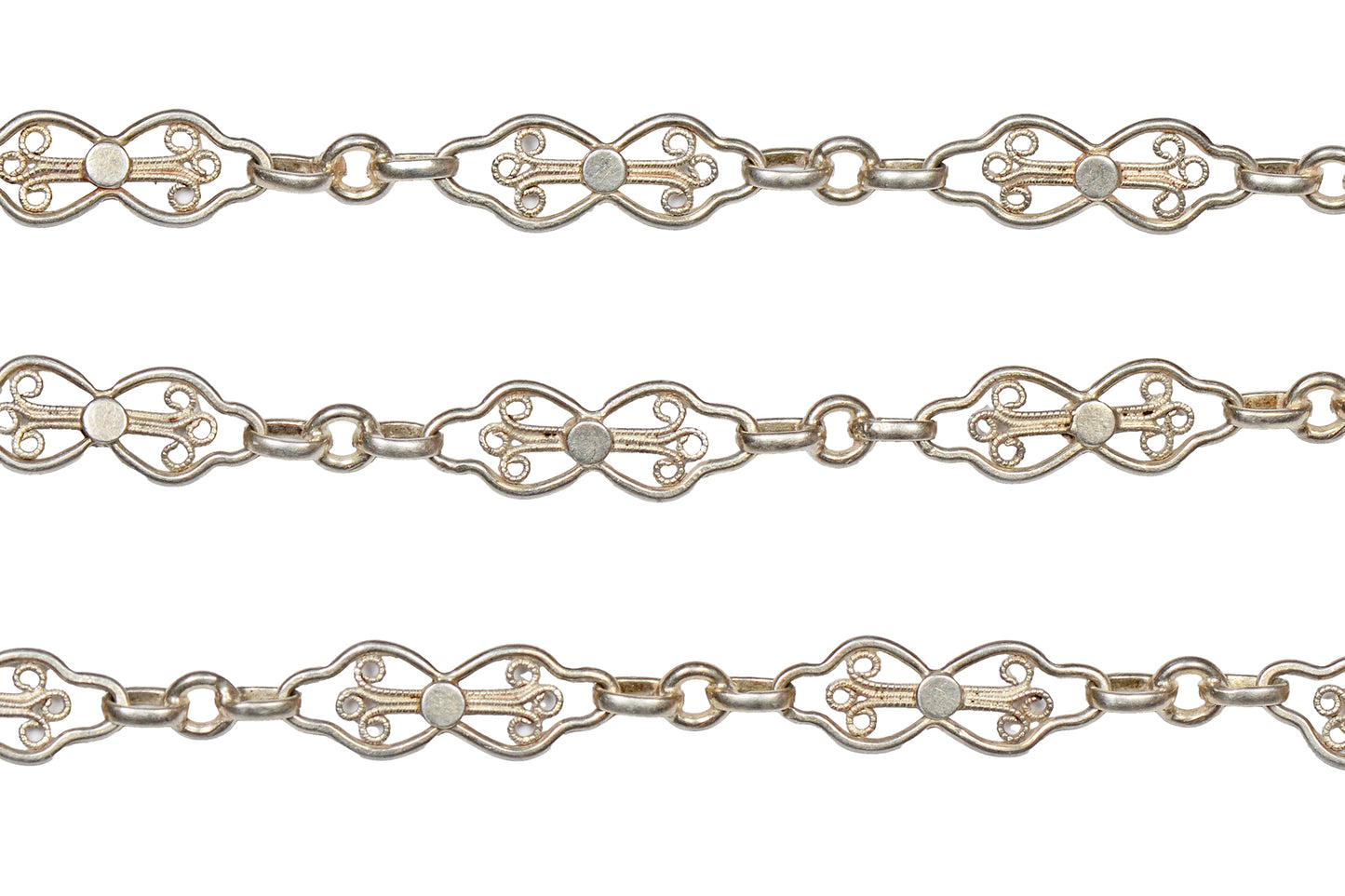 Art Nouveau French French Silver Long Chain