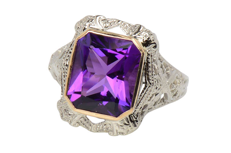 Jazz Hands - Stellar Amethyst Filigree Ring